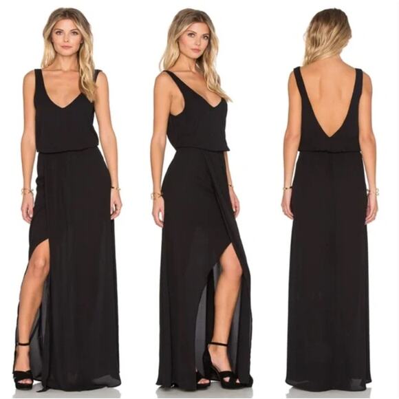 Show Me Your Mumu Kendall Bridesmaid Maxi Dress Black Size XX-Small New With Tag - Picture 1 of 10